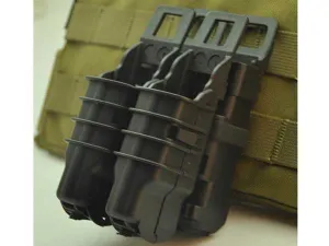 FMA MOLLE FastMag Pouches Set for M4 / 5.56 Magazine and 2 Pistol Magazines - Black
