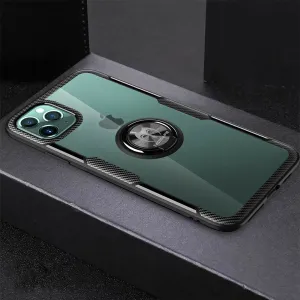 For iPhone 11 Pro max Magnetic Shockproof Ring Holder TPU Protective Case Cover black_iPhone11 pro
