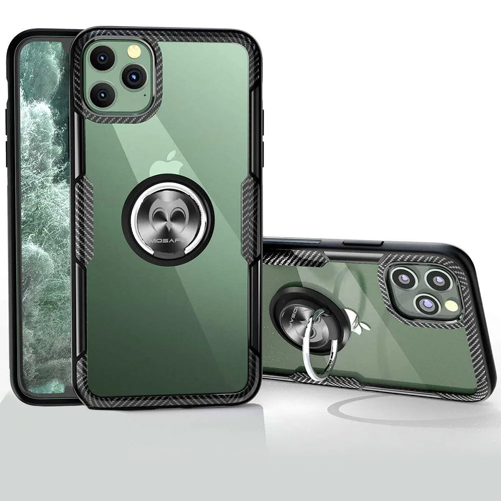 For iPhone 11 Pro max Magnetic Shockproof Ring Holder TPU Protective Case Cover black_iPhone11 pro