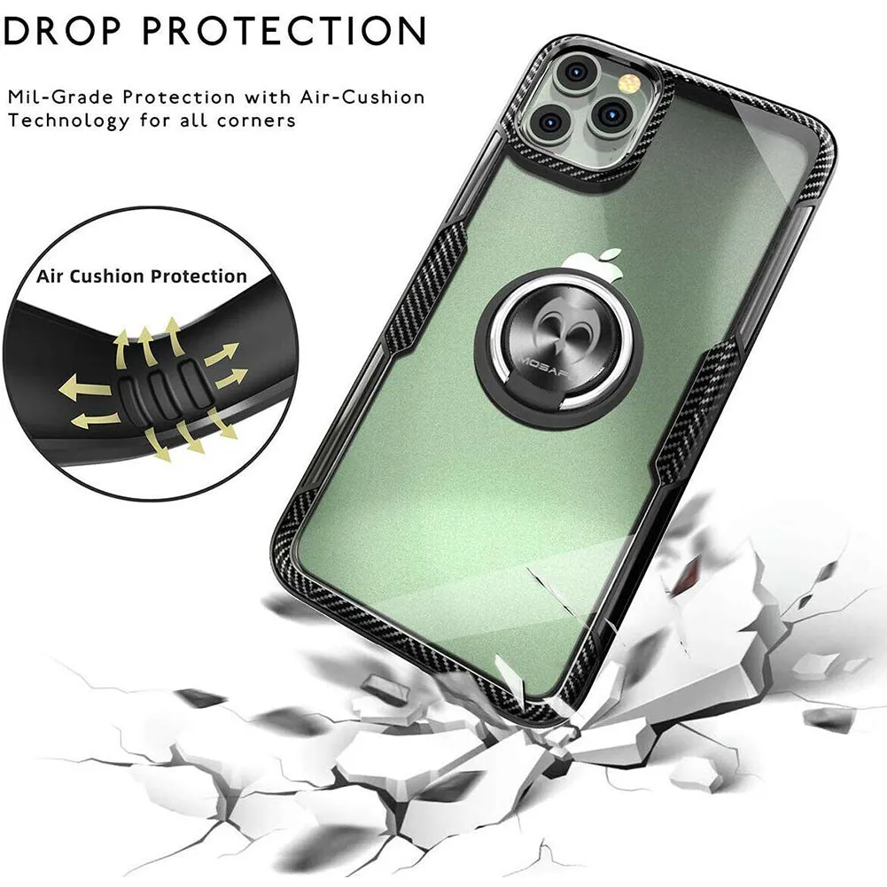 For iPhone 11 Pro max Magnetic Shockproof Ring Holder TPU Protective Case Cover black_iPhone11 pro