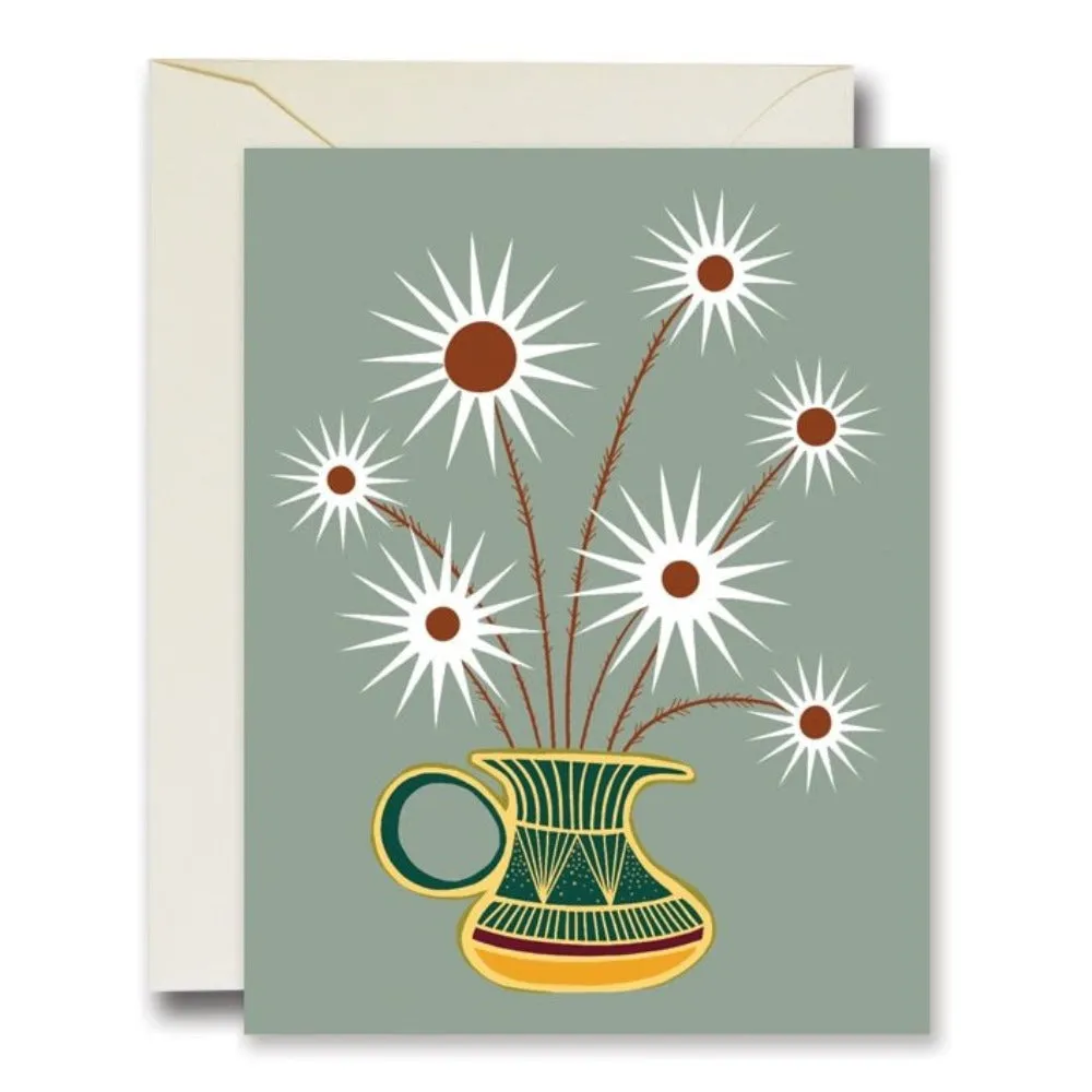 Friendly Flowers Gray Card