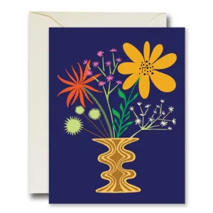 Friendly Flowers Navy Card