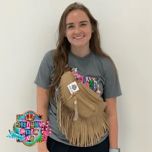 Fringed Bum Bag - Tan