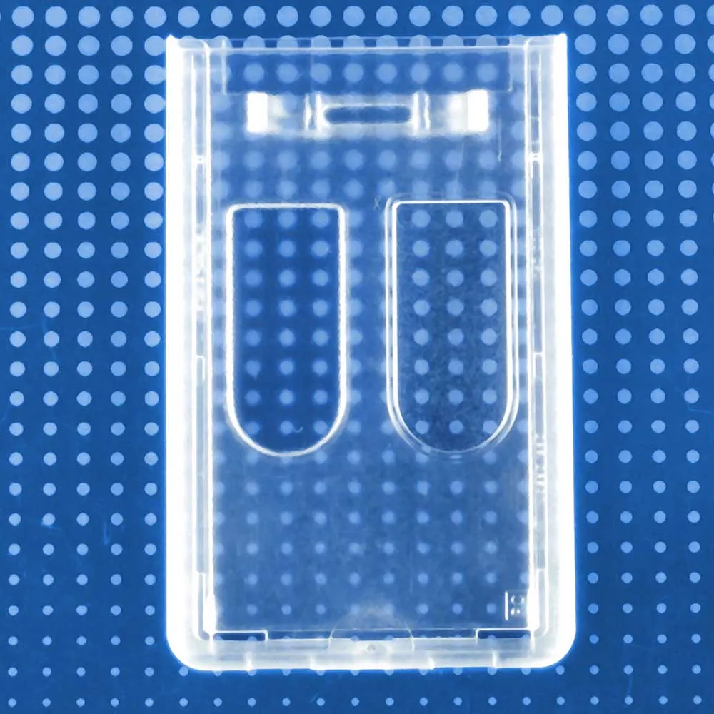 Frosted Rigid Plastic Vertical 2-Card Access Badge Holder, 2.13" x 3.38" (50/Pack)