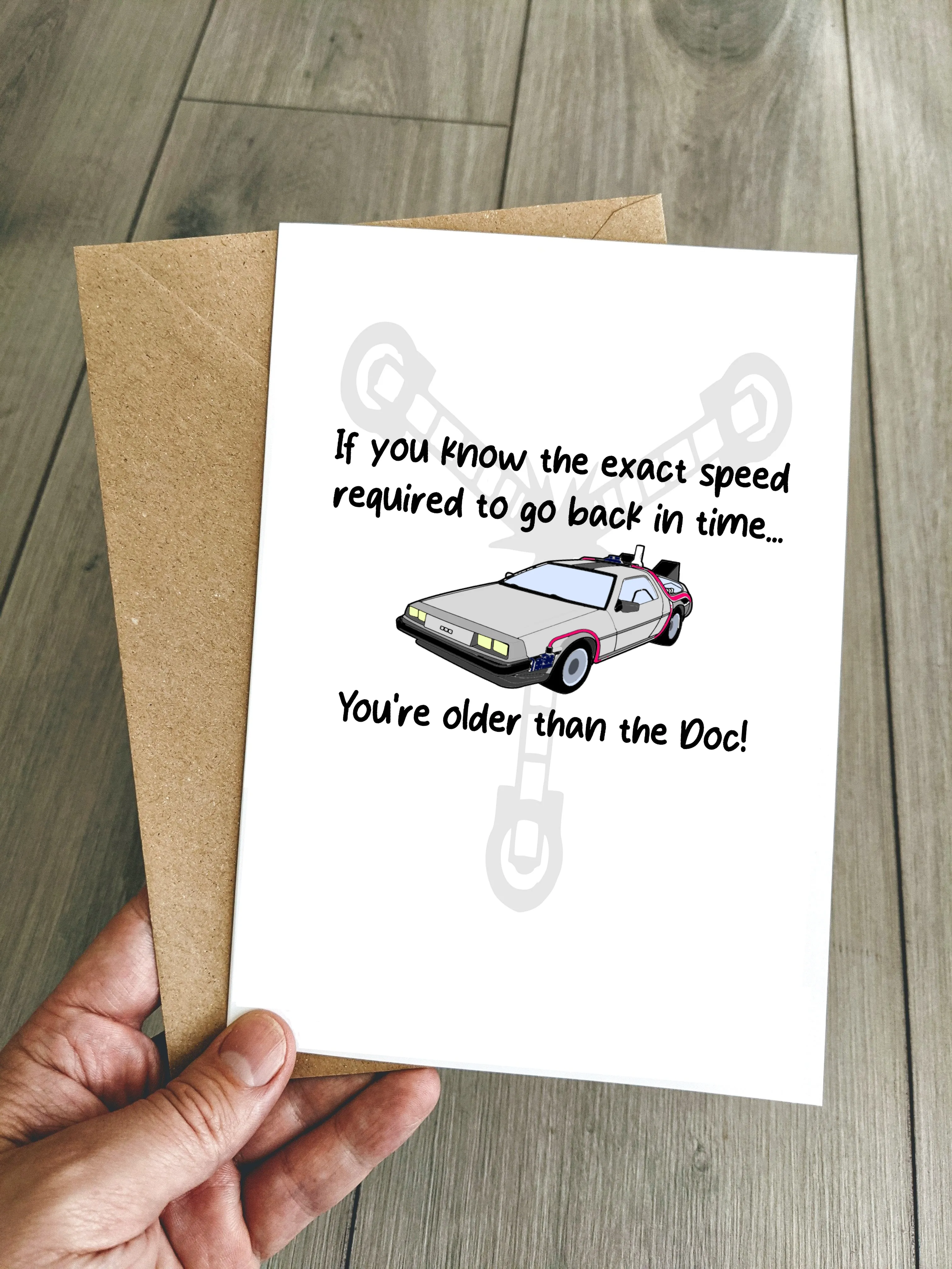 Funny Back to the Future Birthday Card - You're older than the Doc