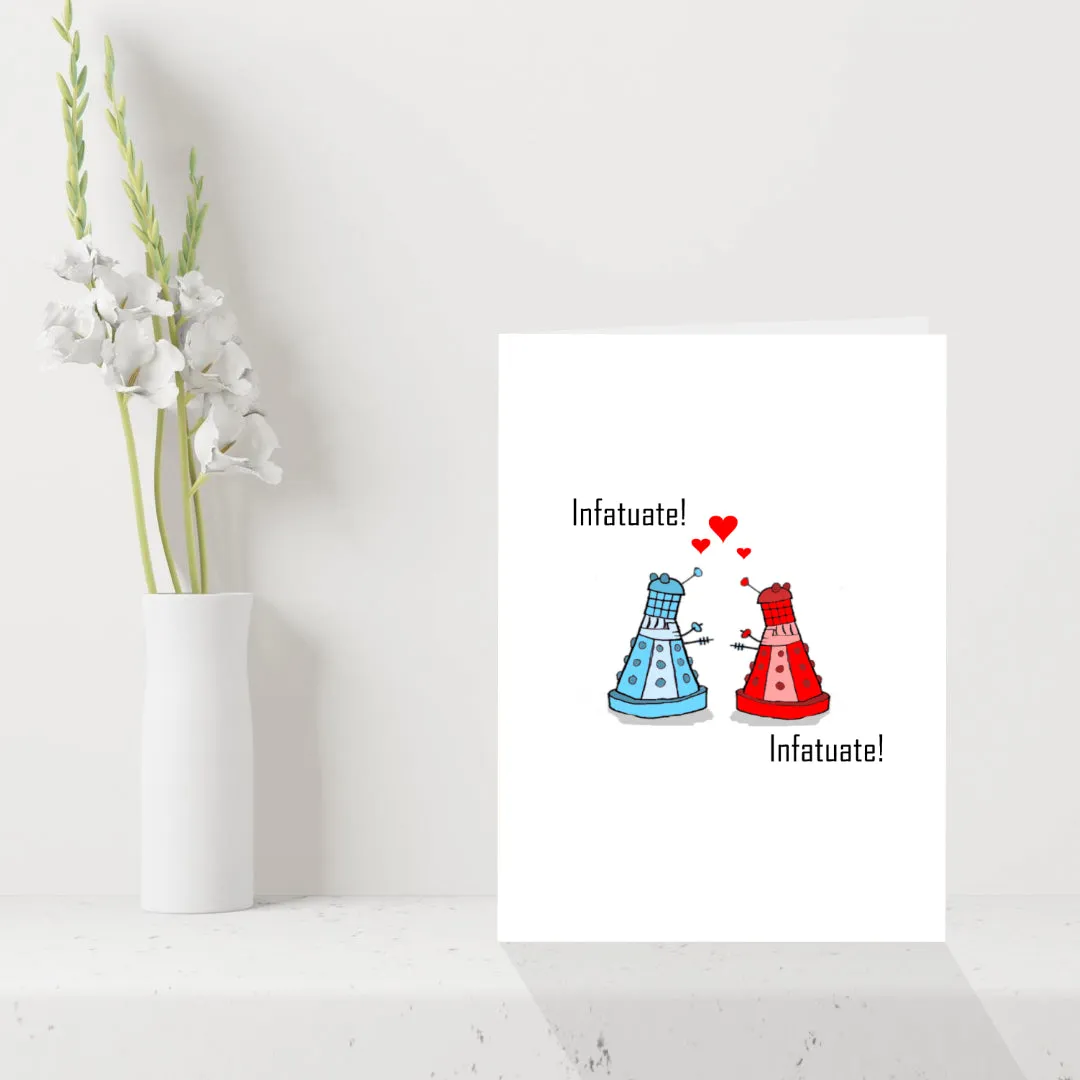 Funny Dr Who Valentines Day Card - Daleks Infatuate!