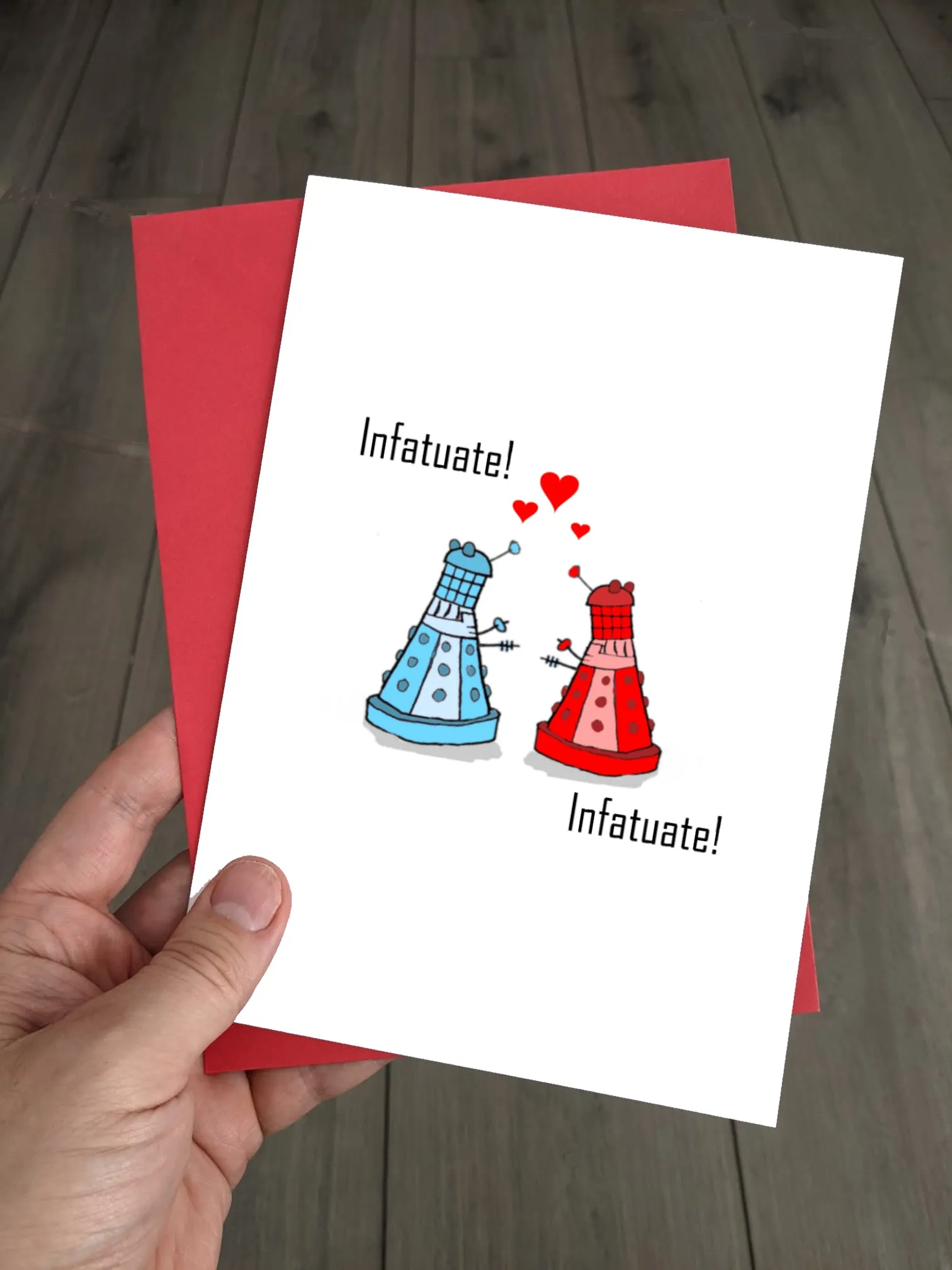Funny Dr Who Valentines Day Card - Daleks Infatuate!