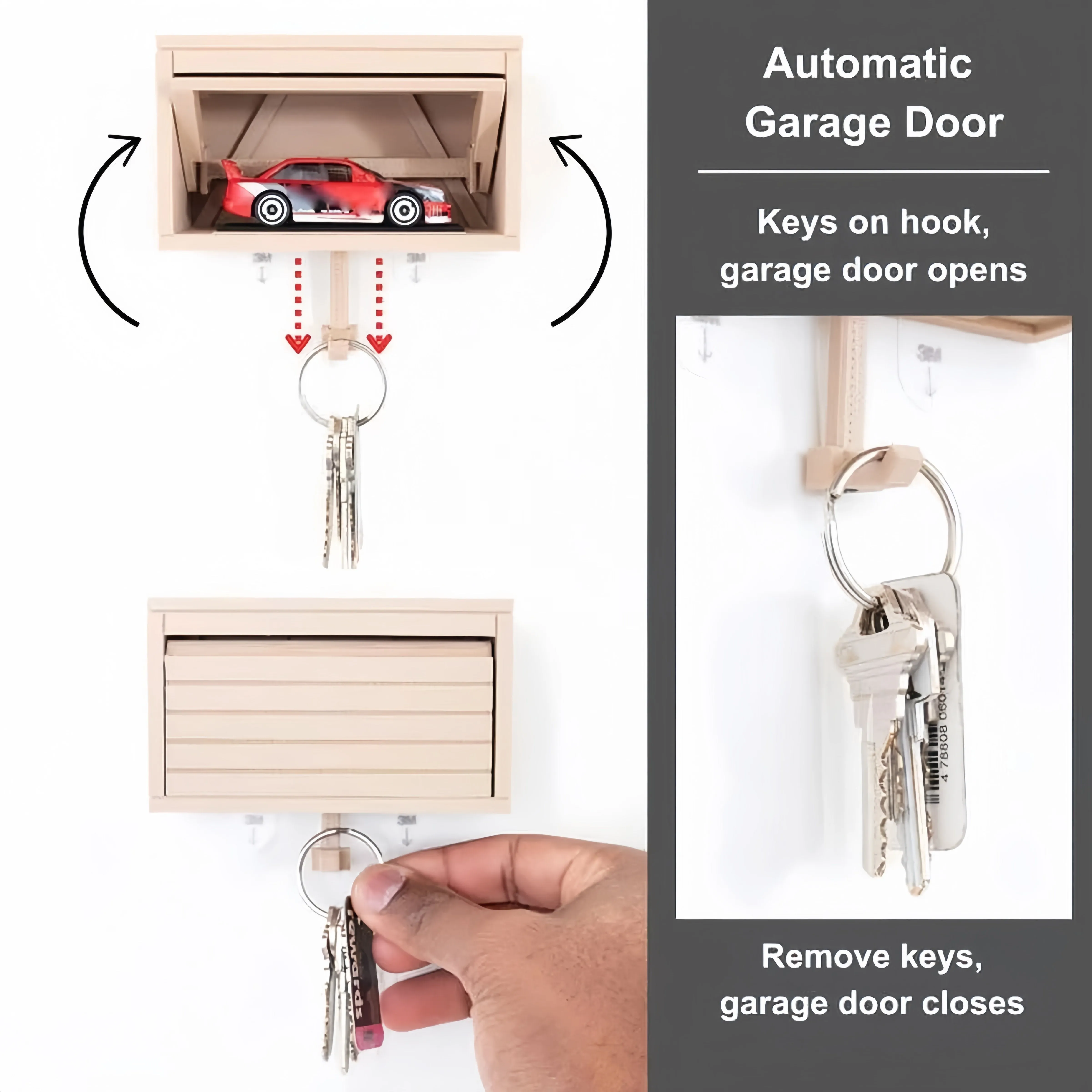 Garage Key Chain With Open Door