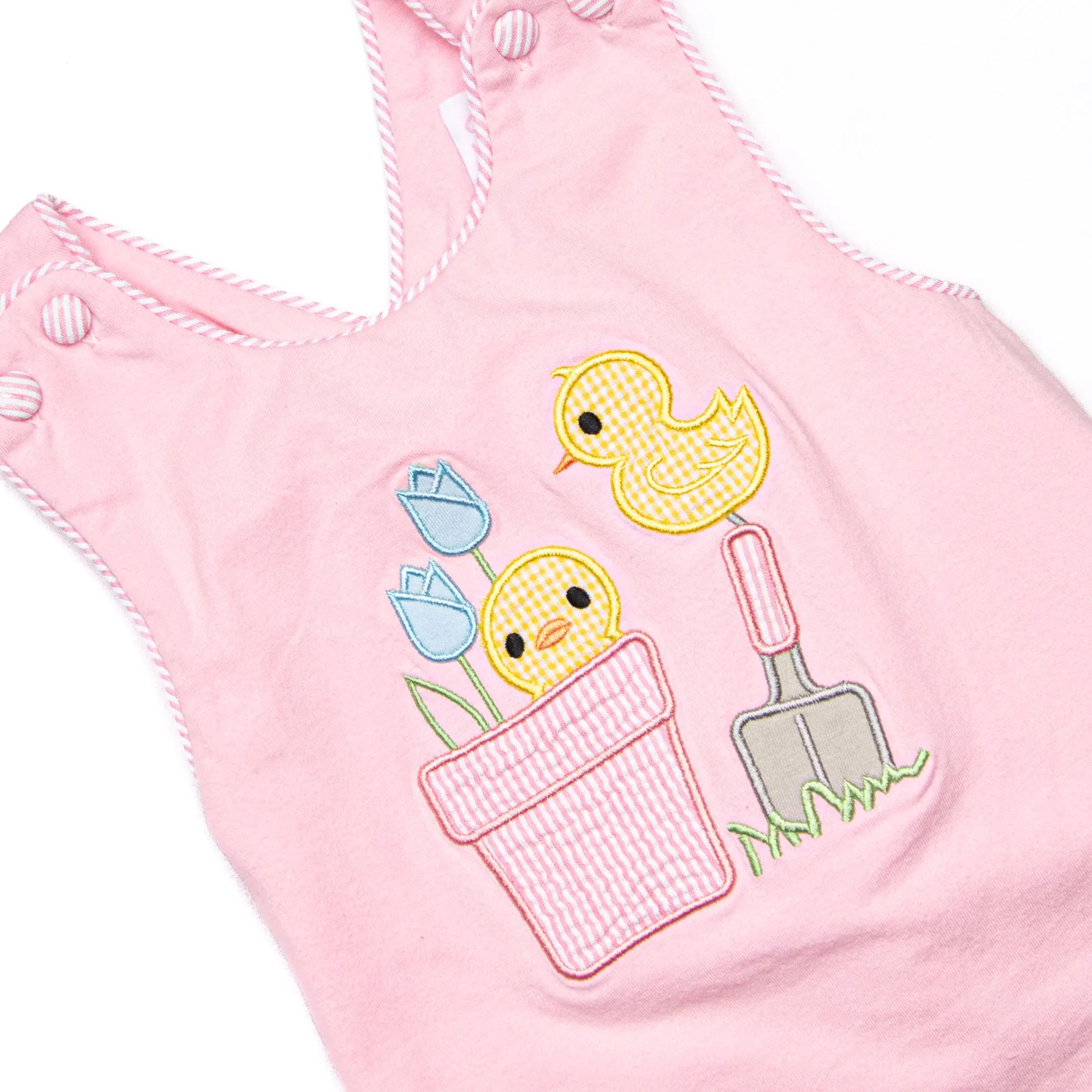 Garden Chick Applique Diaper Set, Pink