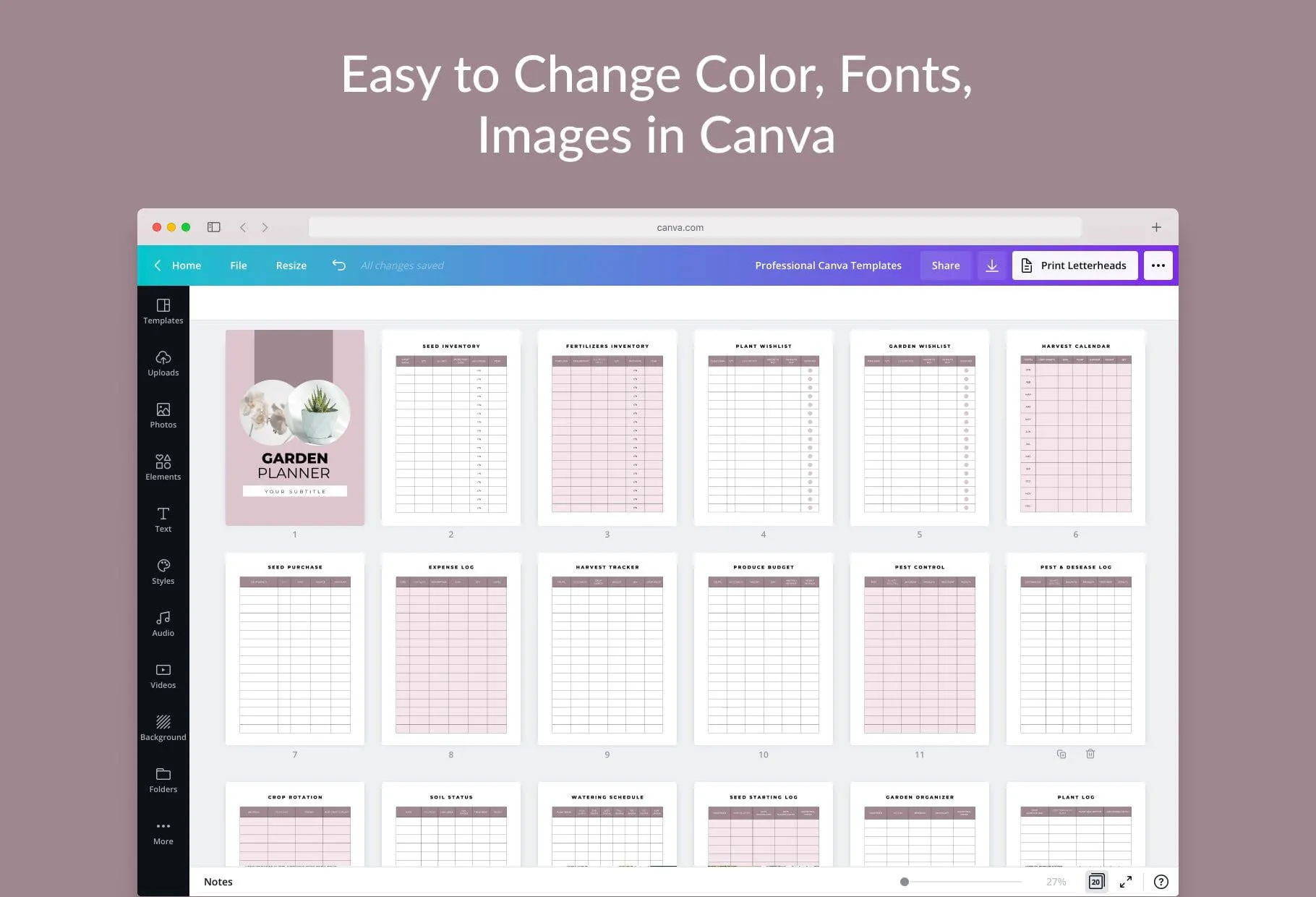Garden Planner Canva Template