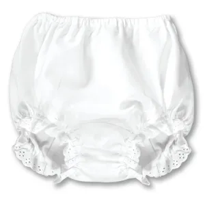 Girl White Diaper Cover with Lace