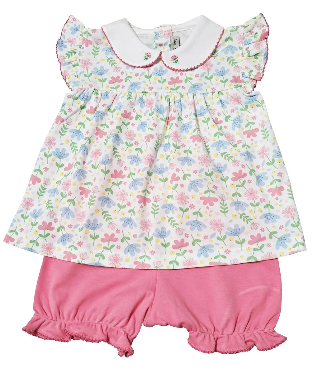 Girl's Diaper Set Pima Cotton Palm Beach Collection