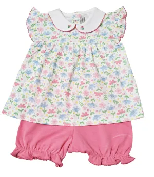 Girl's Diaper Set Pima Cotton Palm Beach Collection
