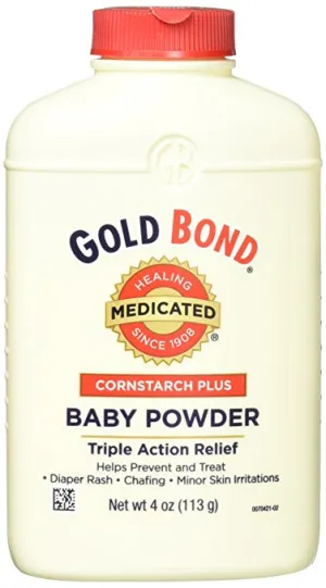 Gold Bond Cornstarch Plus Baby Powder 4 oz (Pack of 3)