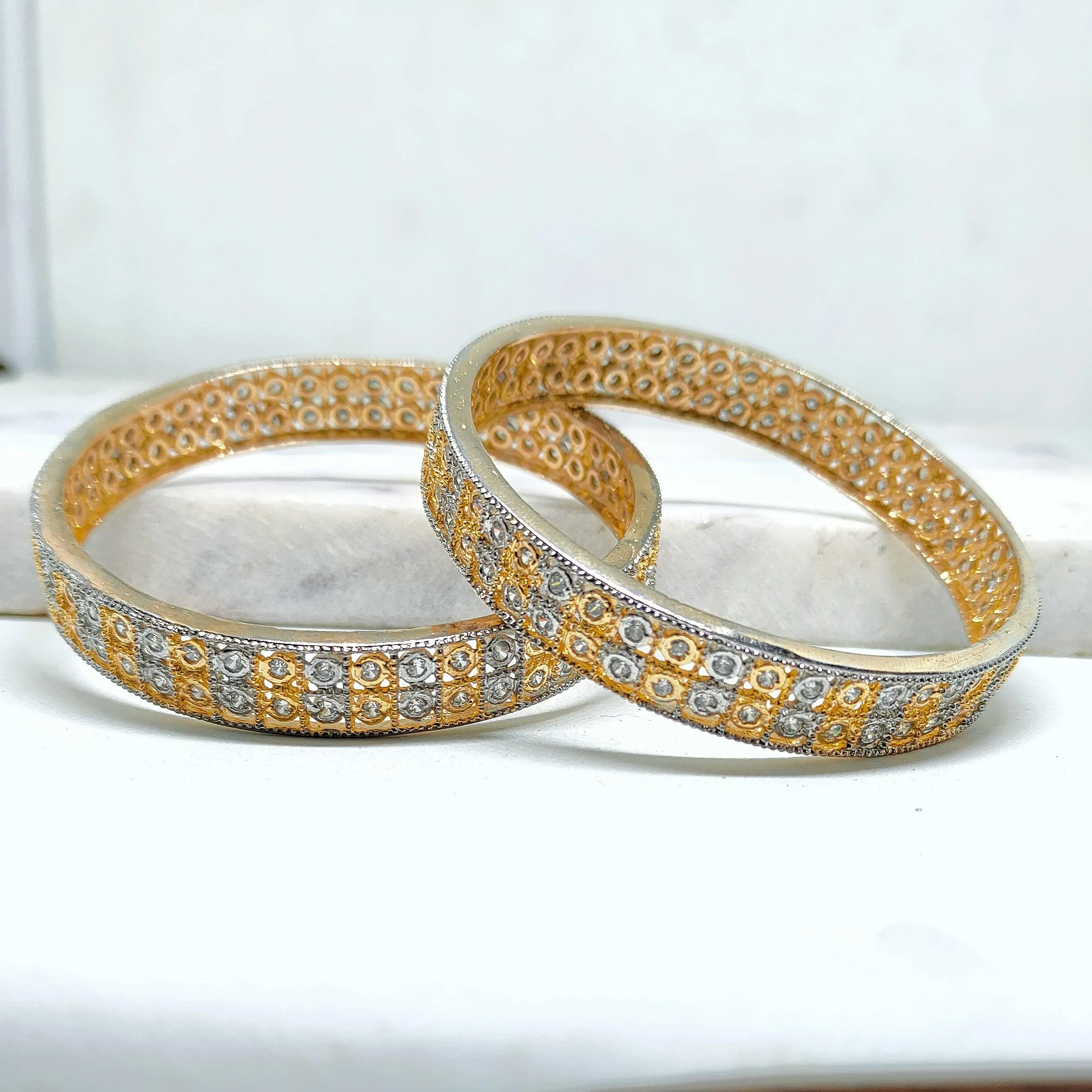 Gold Plated A.D Bangles For Women & Girls