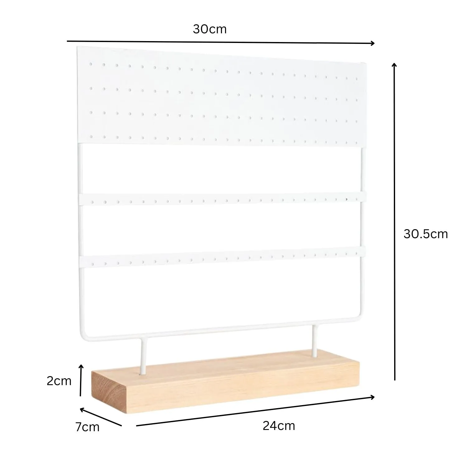GOMINIMO Jewelry Organizer Stand Earring Display with Wooden Tray (White) GO-JWO-101-CY