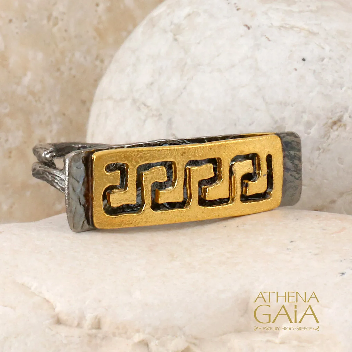 Greek Key Twig Ring