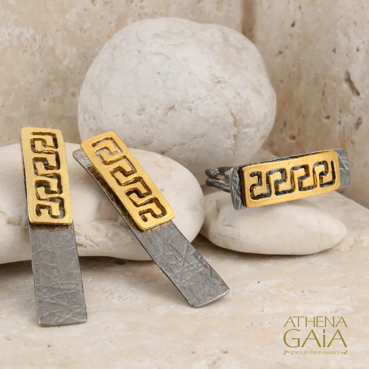 Greek Key Twig Ring