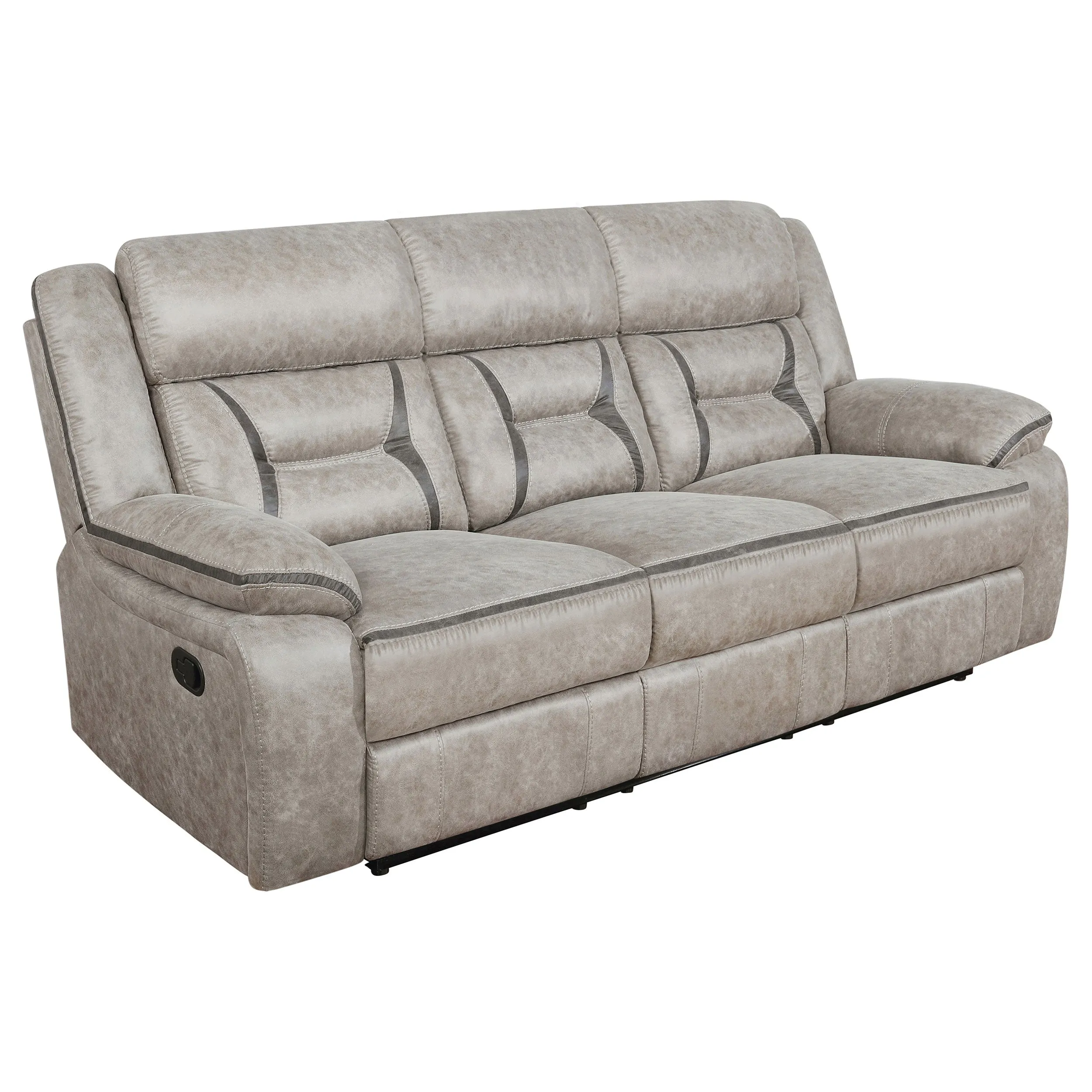 Greer 3-piece Upholstered Reclining Sofa Set Taupe
