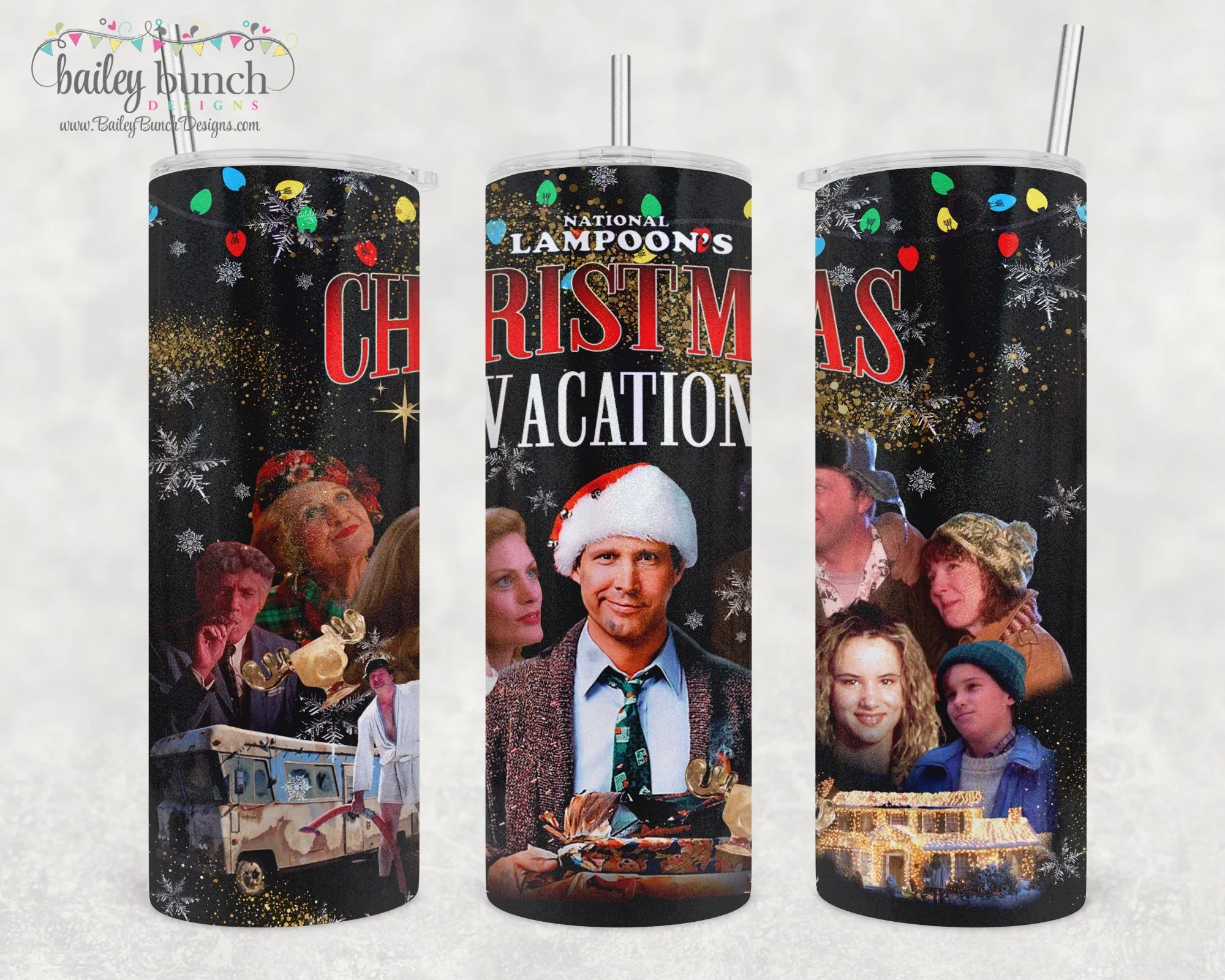 Griswold Christmas Vacation Shimmer Glitter Tumbler TUMBLEGRISWOLDB0520