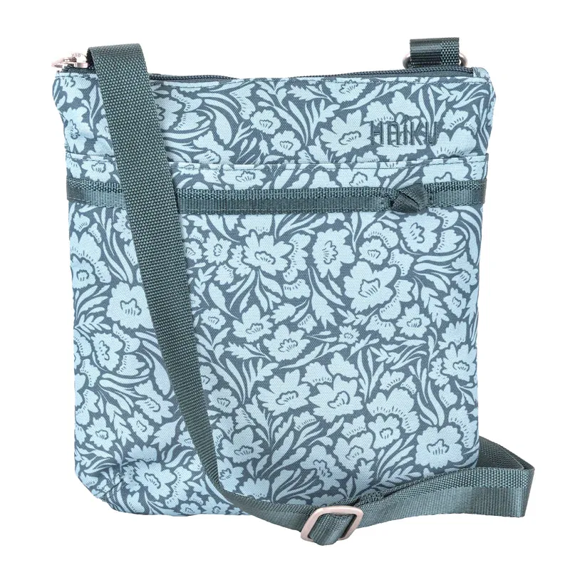 Haiku Revel Crossbody Bag in Stone Gray, Forest, River Rock Blue, Cherry Blossom & Black