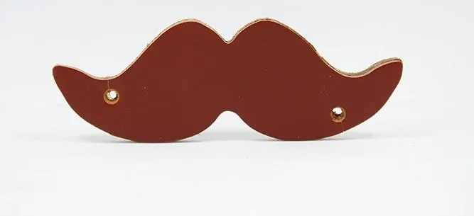 Handmade Leather Mustache Cord Organizer Earbud Case Personalized Monogrammed Gift Custom Wallet Women Cord Taco