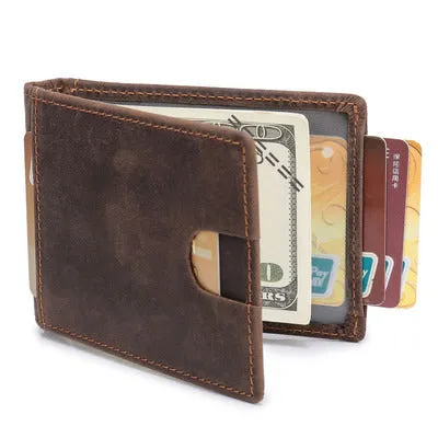 Handmade simple wallet radiation-proof leather