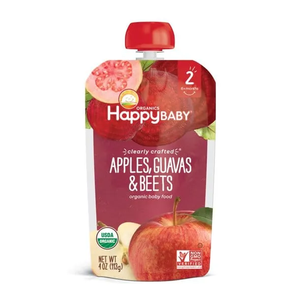 Happy Tot Organics Pears, Peaches, Pumpkin & Apples   Cinnamon/Apples, Guavas & Beets Toddler Pouch 113G 4oz  a yummy snack with the extra nutrition that your tot needs-81957301172