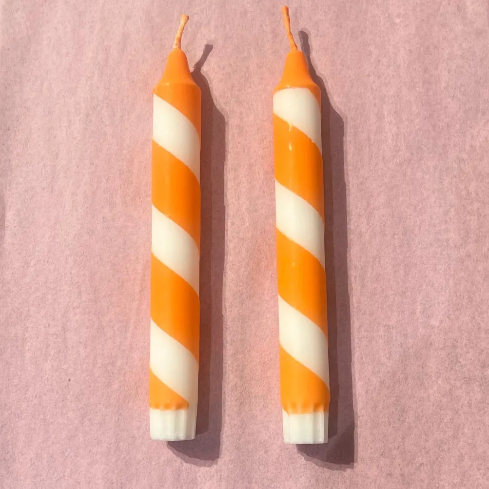 Helter Skelter Candle | Orange & White