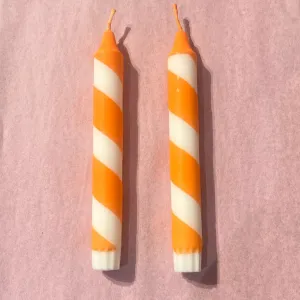 Helter Skelter Candle | Orange & White