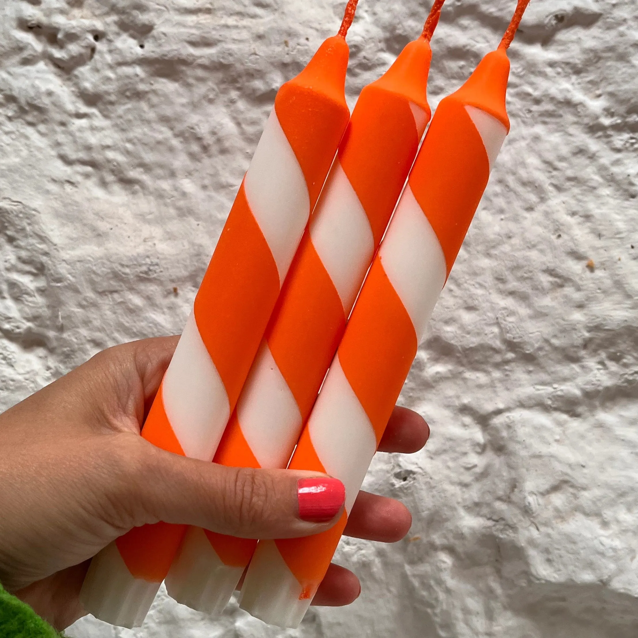 Helter Skelter Candle | Orange & White