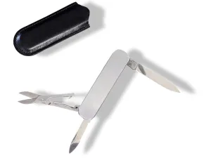 Hermes Home Black Multifunctional Pocket knife in Calfskin Case New!