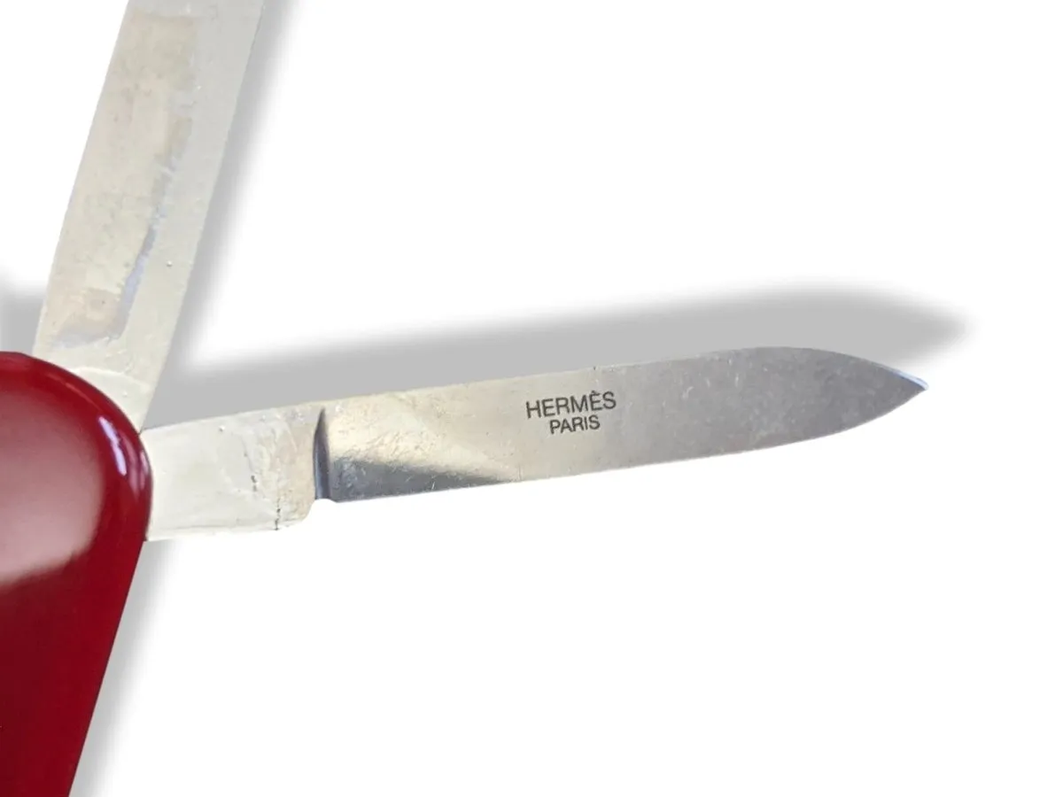 Hermes Home Orange Multifunctional Pocket knife in Calfskin Case New!