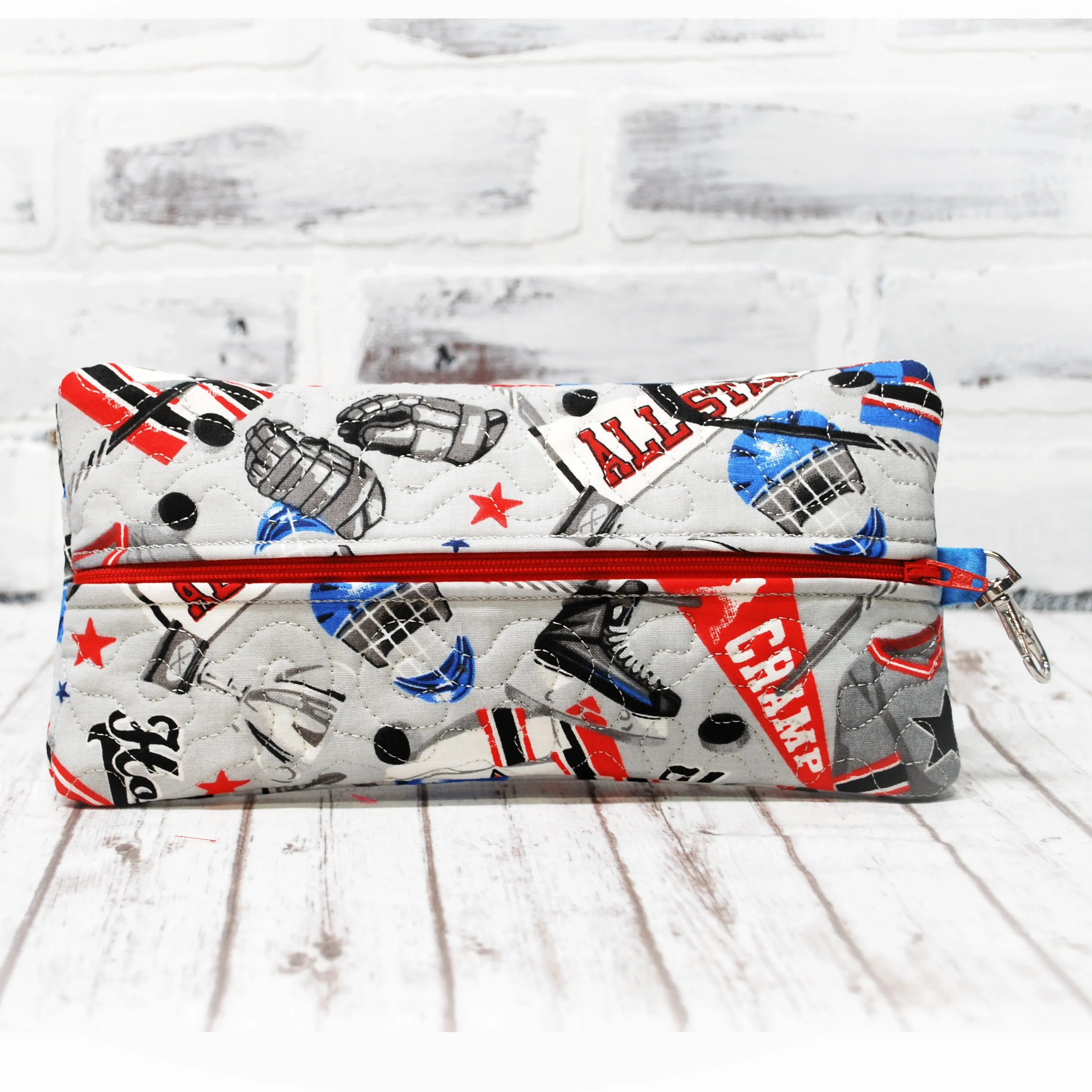 Hockey Personalized Quilted Pouch