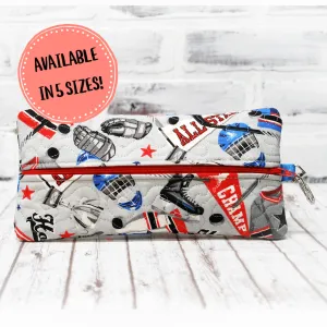 Hockey Personalized Quilted Pouch