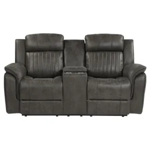 Homelegance Furniture Centeroak Double Reclining Loveseat in Gray 9479BRG-2
