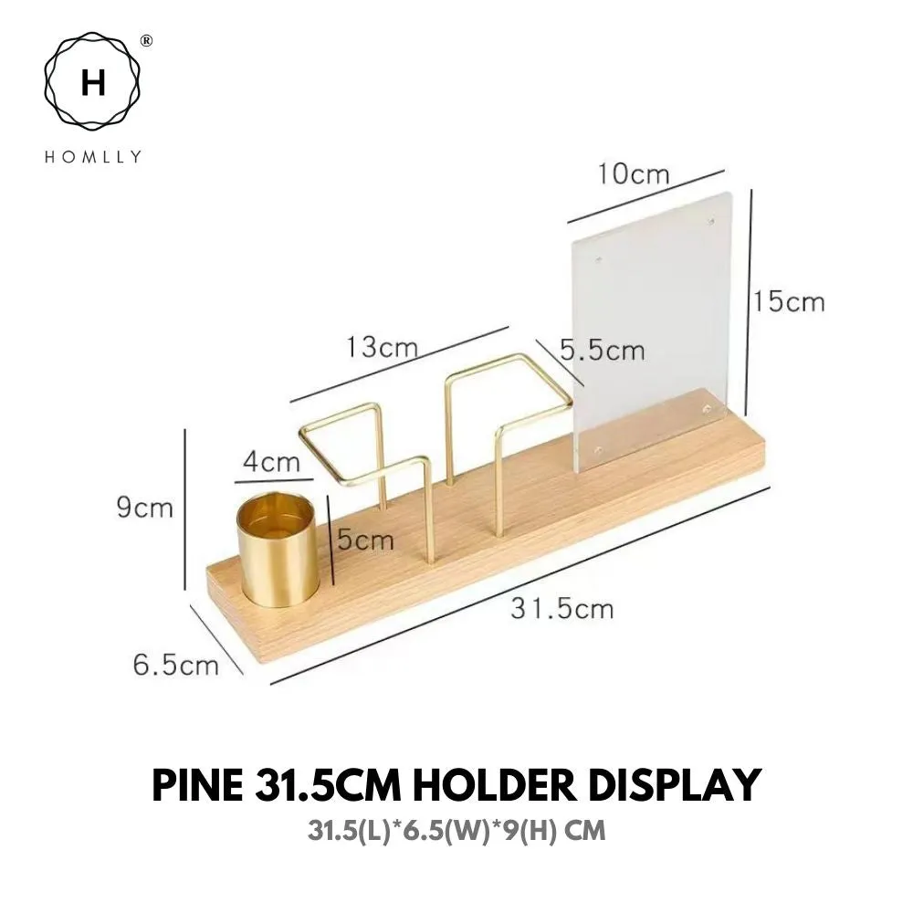 Homlly Keii Gold Brass Paper Napkin Stand Tissue Holder Organizer with Solid Wood Base