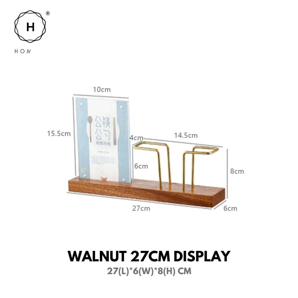 Homlly Keii Gold Brass Paper Napkin Stand Tissue Holder Organizer with Solid Wood Base