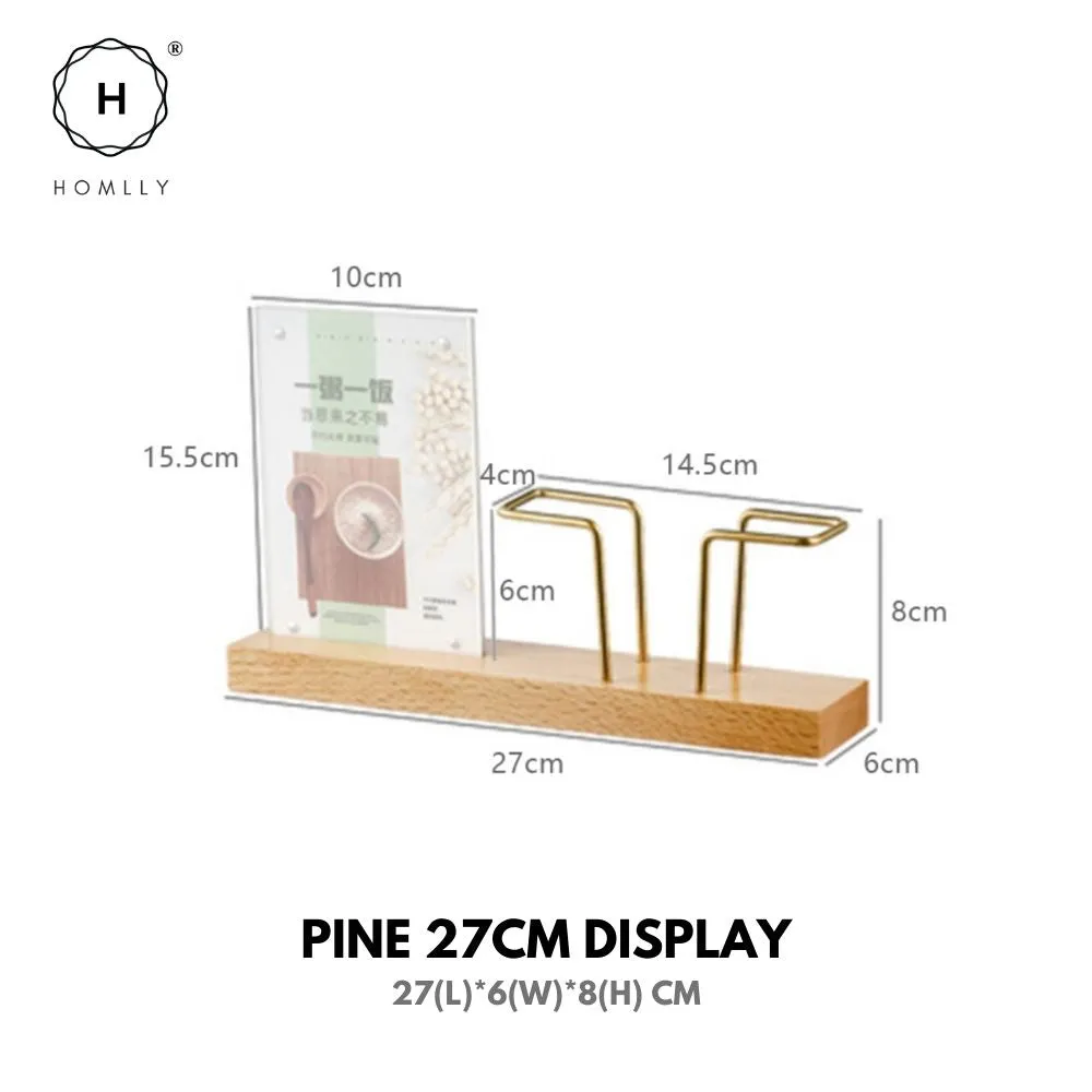 Homlly Keii Gold Brass Paper Napkin Stand Tissue Holder Organizer with Solid Wood Base