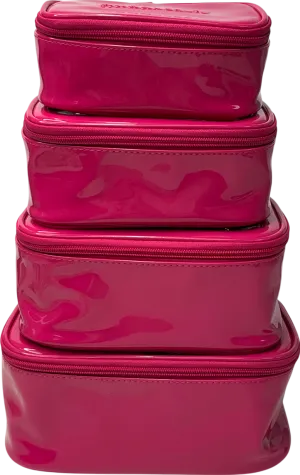 Huda Beauty Pink Set Of 4 Make Up Storage Bags One Size