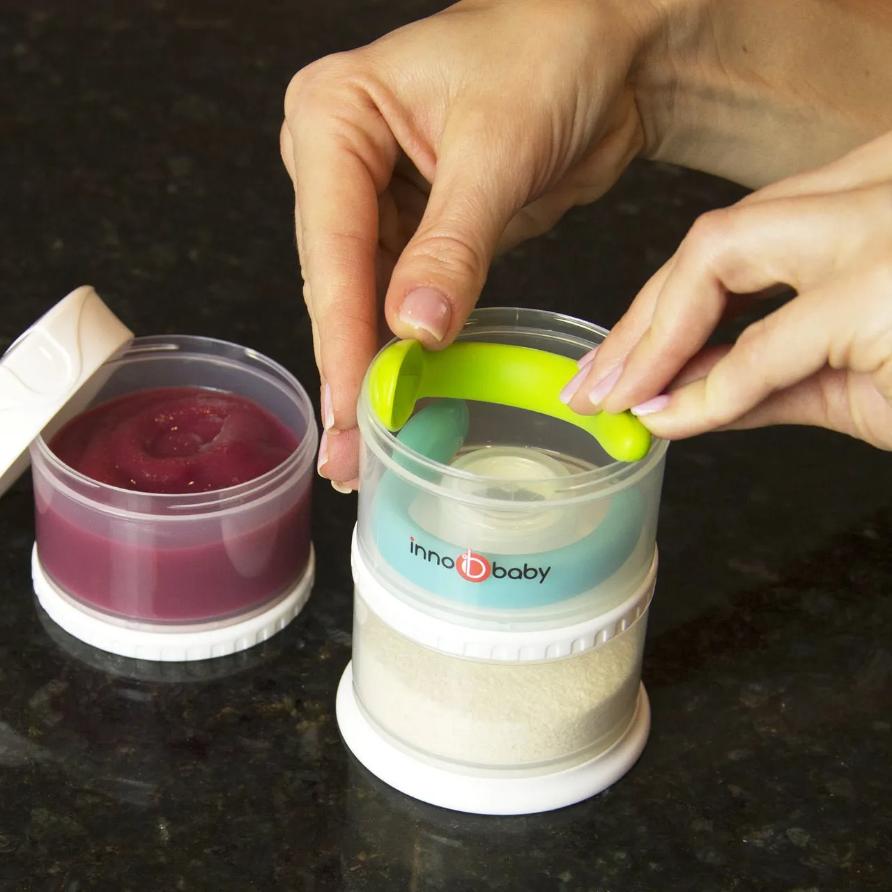 Innobaby Silicone Baby Spoon 4-Pack Gift Set with Travel Cases