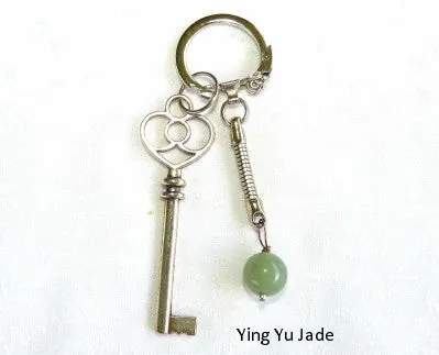 Jade Key Ring Key Chain Genuine and Natural Jade