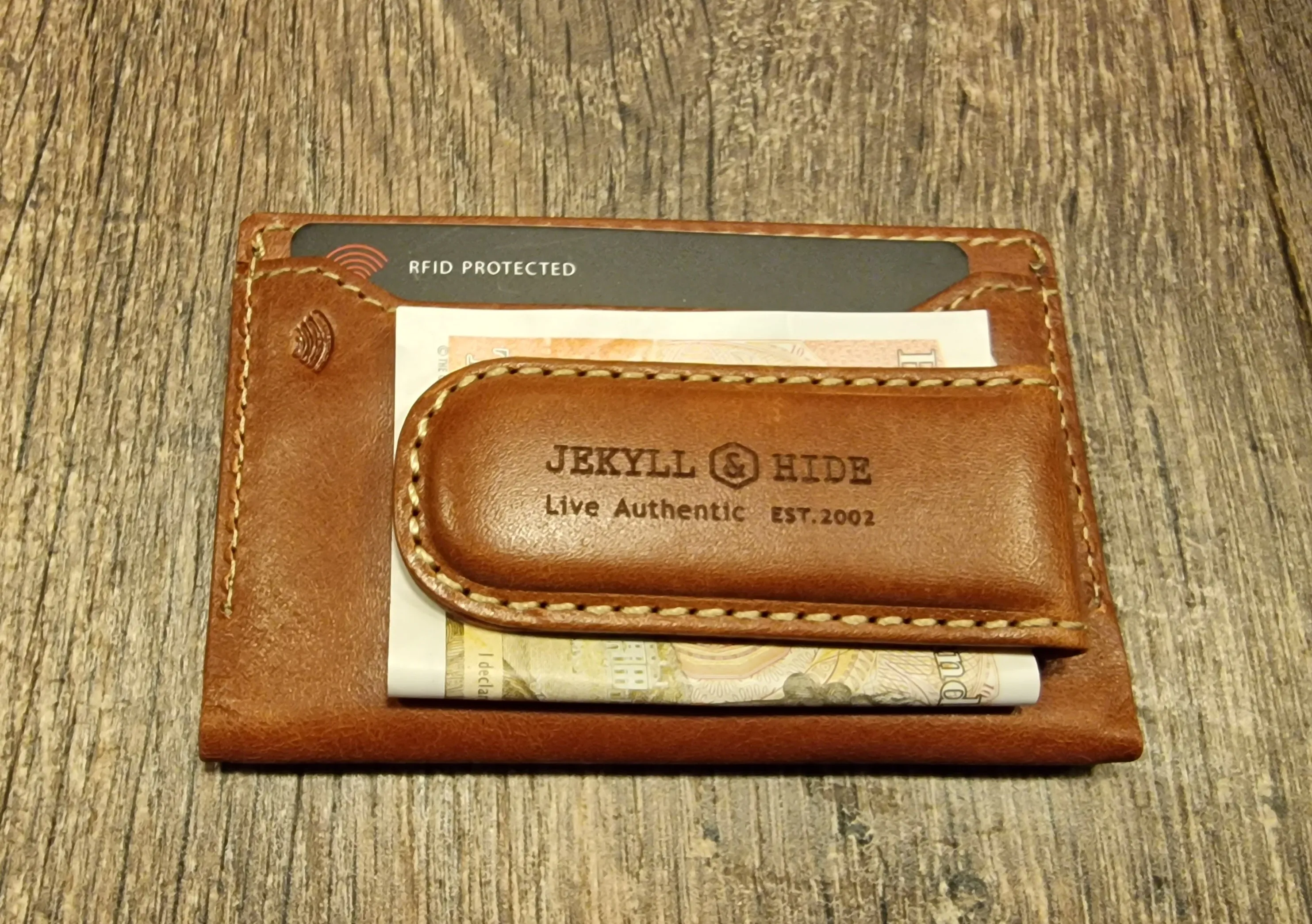 Jekyll & Hide ROMA MONEY CLIP CARD HOLDER, TAN