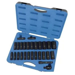 Jet 610327 27 PC 1/2" DR Deep SAE/Metric 6 Point Impact Socket Set