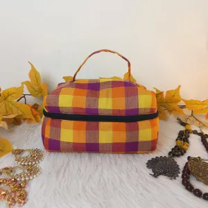 Jewel organizers Yellow with Violet Checks Prints