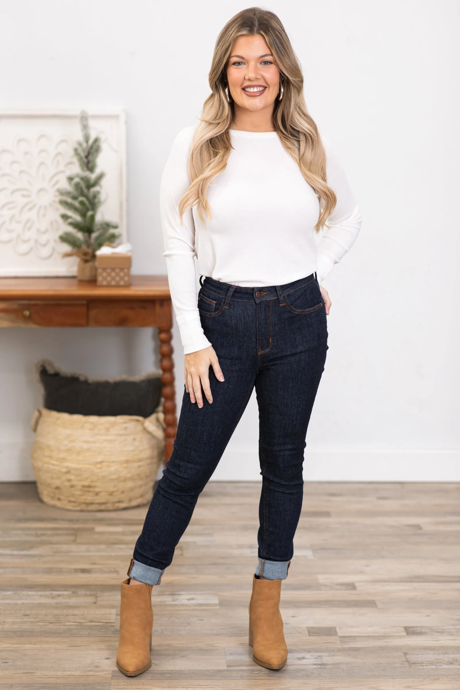 Judy Blue Back Pocket Embroidery Skinny Jeans