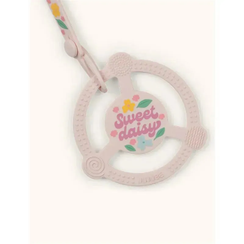 Jujube - Anel de mordedor de silicone com clipe removível, Sweet Daisy