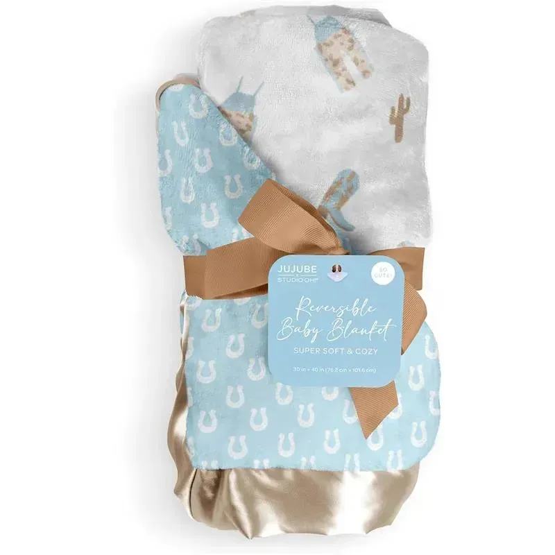 Jujube - Cobertor reversível para bebê, Howdy Partner Blue