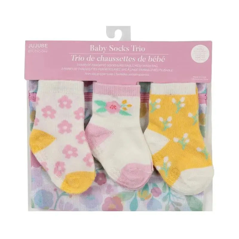 Jujube - Trio de meias para bebê, Sweet Daisy