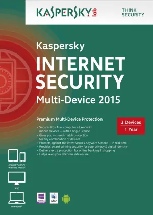 Kaspersky Internet Security 2015 [3PCs/1Year] (PC/MAC)